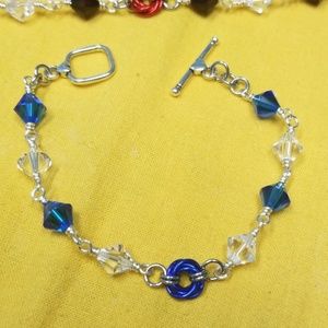 Crystal Sapphire Rosette Bracelet!